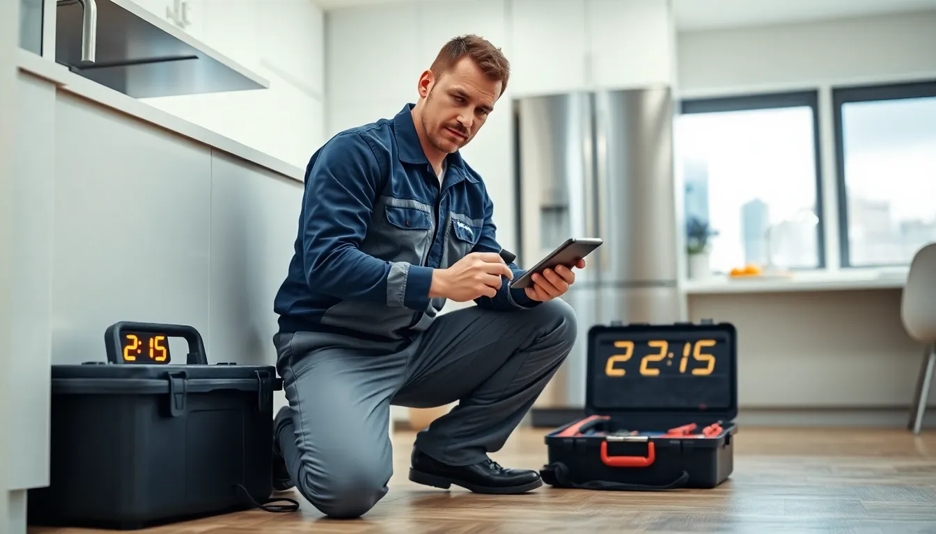 professional plumber fixing leak in a modern brisbane home at night